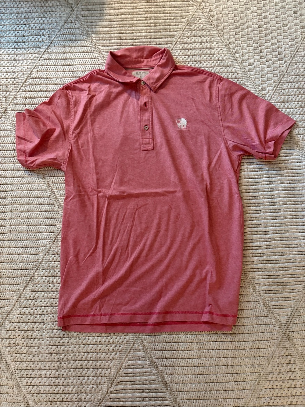 Linksoul Men's Heathered Red Polo with Embroidered Logo